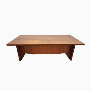 Large Mid 20th Century Italian Oak Desk, 1980s