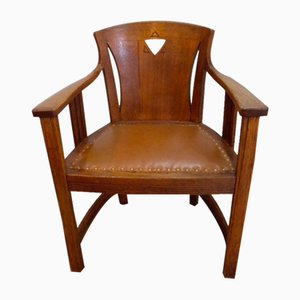 Poltrona Art Nouveau di Peter Behrens per Werkbund Darmstadt, metà XIX secolo