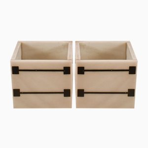 Schwarz & Weiß Marmor Blumentöpfe, 2 . Set
