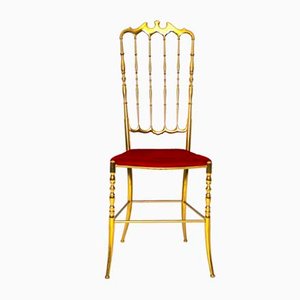 Silla Chiavari italiana de latón, años 70