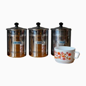 Boîtes de Cuisine Vintage et Bohème en Métal, Set de 3