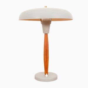 Vintage Table Lamp with Wooden Base
