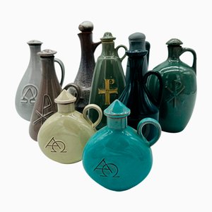 Vasos de agua bendita Mid-Century modernos de Laach, Ulmer, años 40. Juego de 9