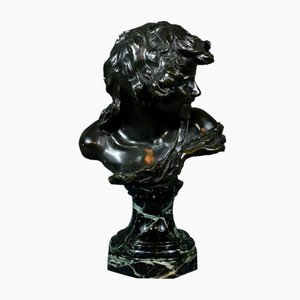 Injalbert, Lachendes Kind, Ende 19. Jh., Bronze