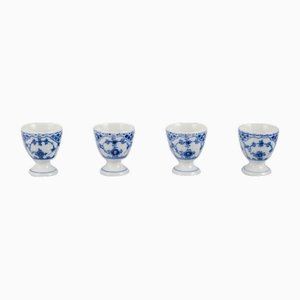 Blue Fluted Half Lace Egg Cups from Royal Copenhagen, 1930s, Set of 4