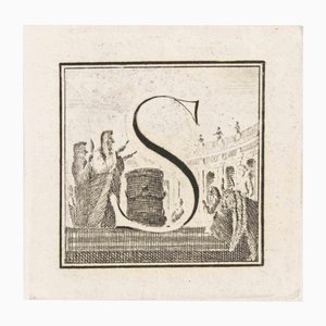Luigi Vanvitelli, Letter S, Etching, 18th Century