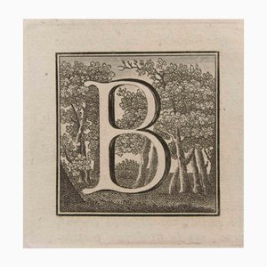 Luigi Vanvitelli, Letter B, Etching, 18th Century