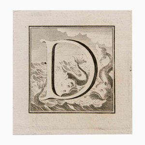 Luigi Vanvitelli, Letter D, Etching, 18th Century