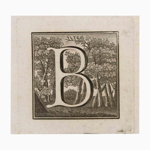 Luigi Vanvitelli, Letter B, Etching, 18th Century