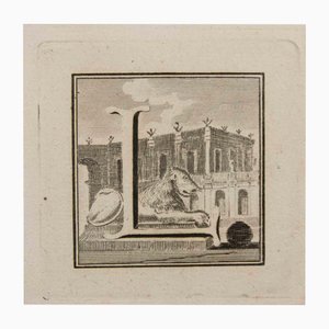 Luigi Vanvitelli, Lettre L, Eau-forte, 18ème Siècle
