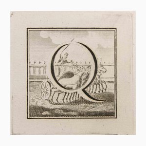 Luigi Vanvitelli, Letter Q, Etching, 18th Century
