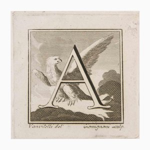 Luigi Vanvitelli, Letter A, Etching, 18th Century