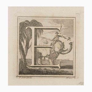 Luigi Vanvitelli, Letter E, Etching, 18th Century