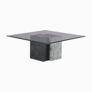 Mesa de centro de piedra teselada atribuida a Maitland-Smith, EE. UU., Años 80