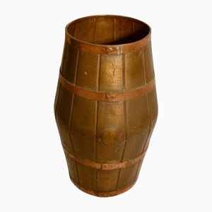 Copper Umbrella Stand in Barrel Shape, 1950s