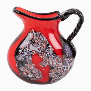 Jarra italiana vintage de cristal de Murano, años 80