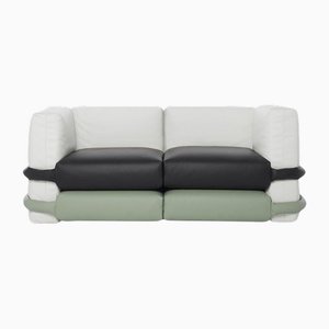 Zwei-Sitzer Kissensofa aus Leder von Muller Van Severen für BD Barcelona