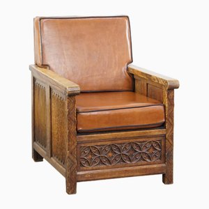 Carved Wood and Sheepskin Chair