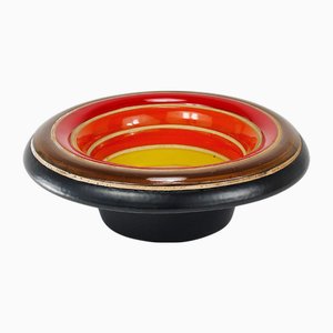 Mid-Century Stripe Ceramic Centerpiece Bowl attributed to Bitossi for Bitossi, Italy, 1960s