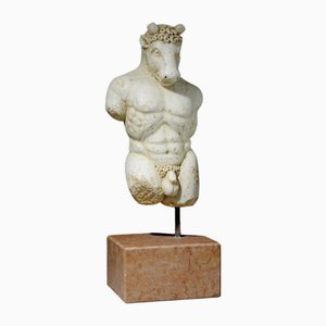 Figura barocca del Minotauro in marmo, XVII secolo, Italia, set di 2