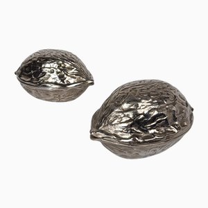 Mid-Century Modern Italian Chrome Nutcracker in Walnut, 1970s