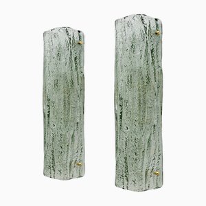 Applique in vetro di Murano color acquamarina in stile Mazzega, inizio XXI secolo, set di 2