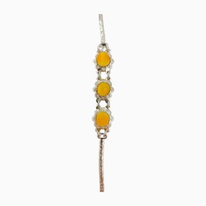 Vintage Silver Bracelet with Baltic Amber Stones