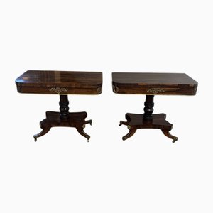 Antique Regency Rosewood Card Tables, 1830, Set of 2