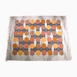 Tappeto grande Röllakan in lana intrecciata a mano di Judith Johansson, Svezia, 1963