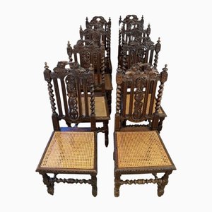 Chaises de Salle à Manger Victoriennes Antique en Chêne Sculpté, 1860, Set de 8