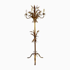 Lampadaire Hollywood Regency avec Motif Blé en Feuille d'Or par Hans Kögl