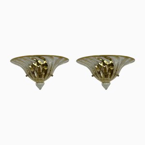 Mid-Century Italian Murano Wall Lights, Set of 2