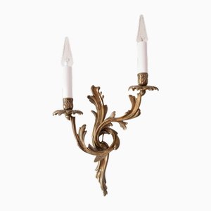 Large Louis XV Stule Rockery Bronze Wall Light, 1920s