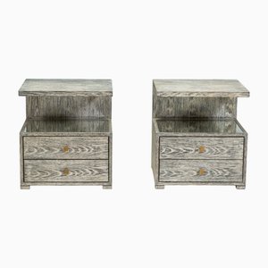 Limed Black Oak Enzo Bedside Table by Julian Chichester