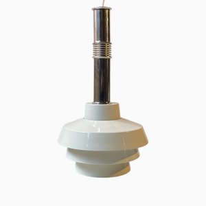 Modern Scandinavian White Multi Shaded Pendant Lamp, 1970s