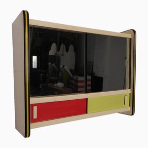 Wandschrank mit Glasschiebetüren, 1950er