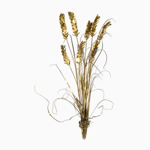 Brass Ears of Wheat Wall Sculpture by Daniel d'Haeseleer, Belgium, 1970s