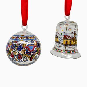 Crystal Ball & Bell by Rudolf Pastor for Hutschenreuther, 1991, Set of 2