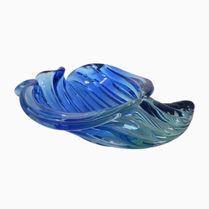 Bol Coquillage Mid-Century en Verre par Alfredo Barbini pour Murano