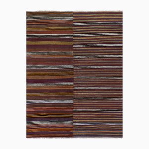 Bohemian Striped Wool Kilim Rug, 1960s