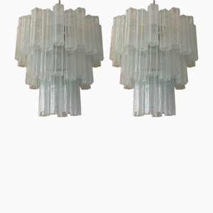 Murano Kronleuchter in Mint-Ton, 2er Set