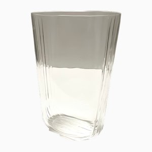 Vase Rectangulaire en Verre de Murano Transparent par Carlo Moretti, Italie, 1990s