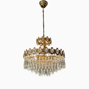 Lustre Style Empire en Cristal, Europe Centrale, 1950s