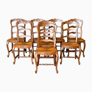 Französische Country Stühle, 1930er, 8 . Set