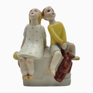 Ceramic Children Statue from Lenci, Italy, 1930