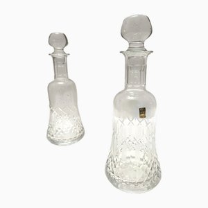 Bottiglie decanter in cristallo trasparente di Bleikristall, Germania, anni '70, set di 2