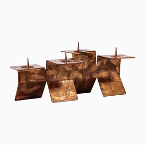 Brutalist Candleholder in the style of Paul Evans, 1960s