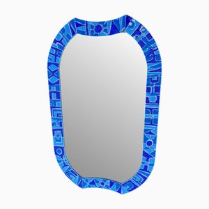 Enamelled Copper Mirror by Siva Poggibonsi, 1950s