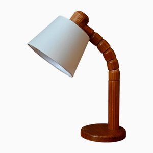 Vintage Scandinavian Style Pine Desk Lamp