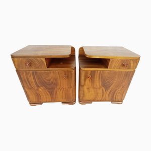 Art Deco Bedside Tables by Jindrich Halabala for Up Závody, 1940s, Set of 2
